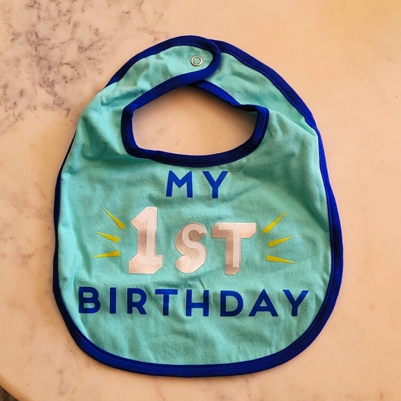 1st Birthday Blue Bib - Picture 1 of 1